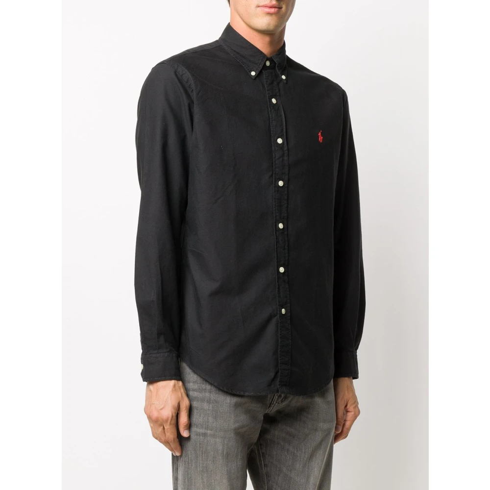 Polo Ralph Lauren Zwarte Katoenen Overhemd Aw24 Black Heren