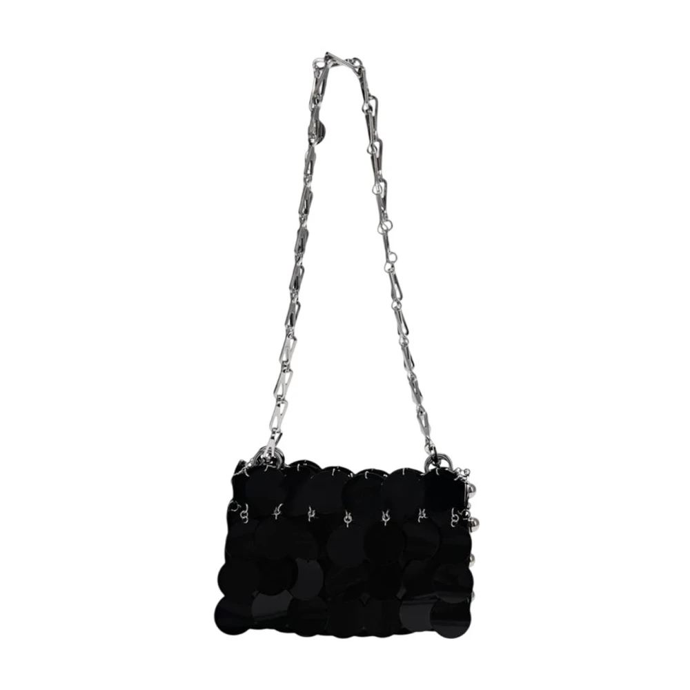 Paco Rabanne Glamour Schoudertas met Pailletten Black Dames
