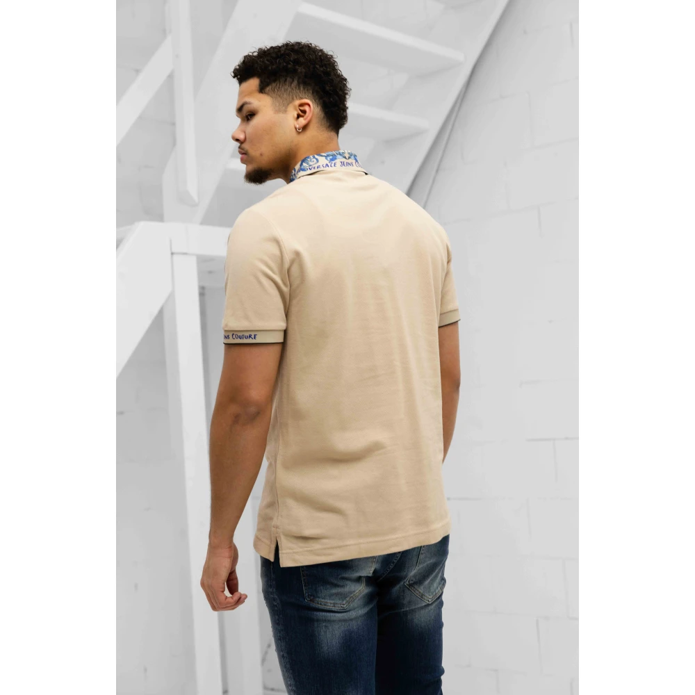 Versace Jeans Couture Barok Kraag Polo Beige Heren Beige Heren