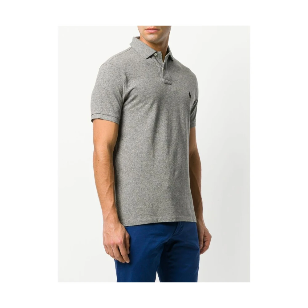 Ralph Lauren Grijze Logo-Geborduurde Polo Shirt Gray Heren