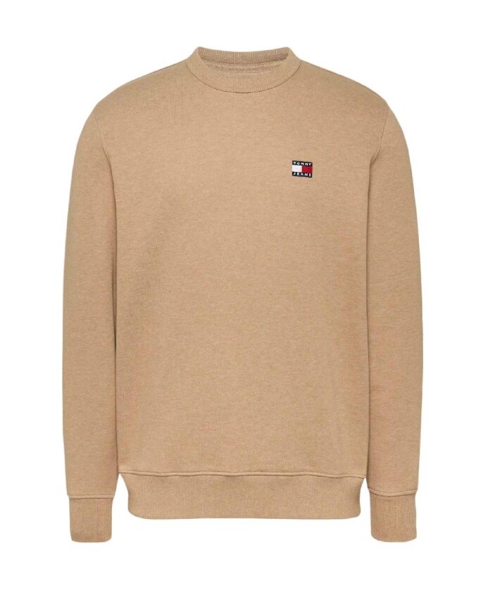 minimalistische-red-badge-sweatshirt-kameel