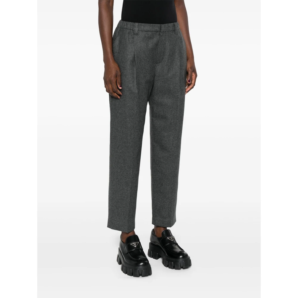 BRUNELLO CUCINELLI Luxe Wol Kasjmier Broek Gray Dames