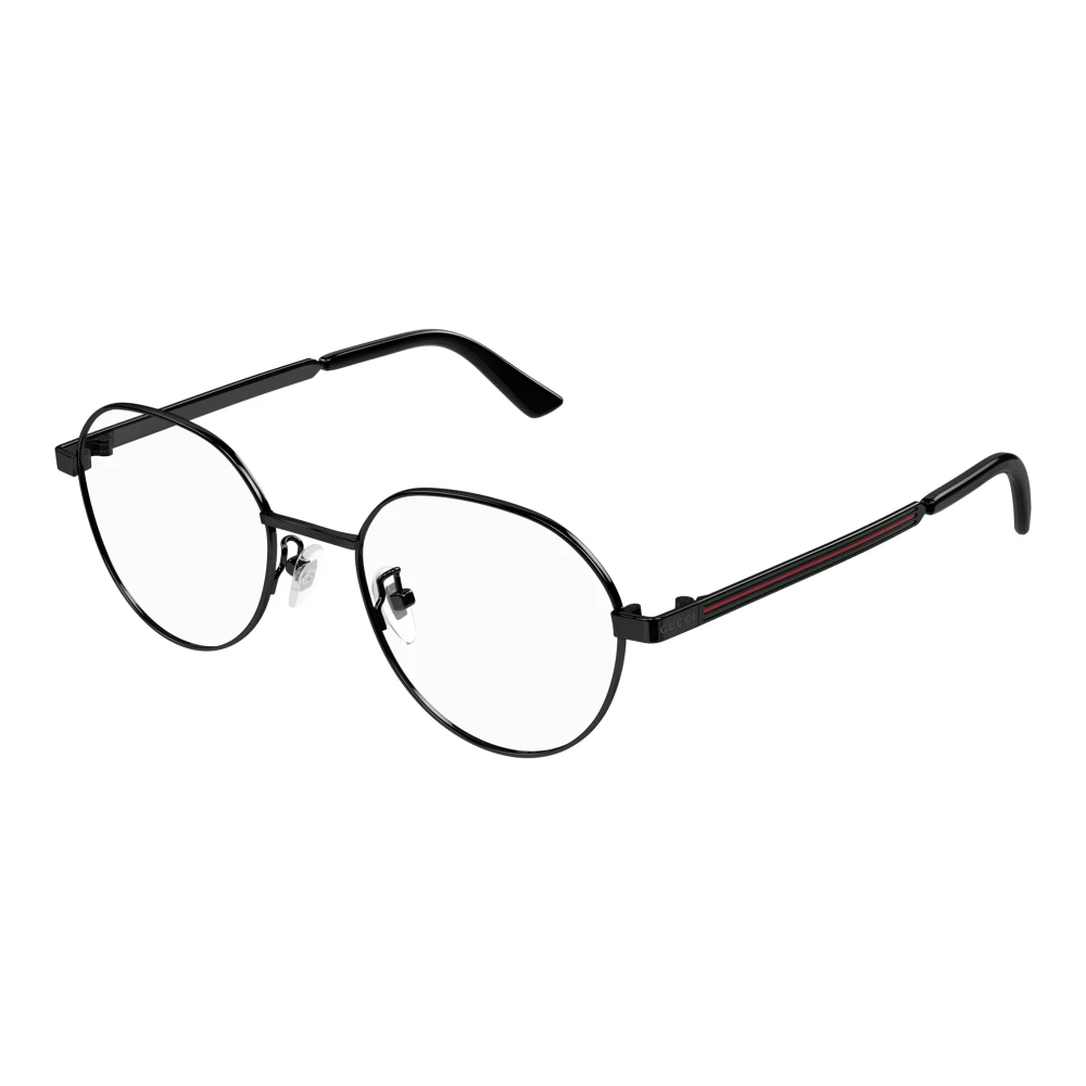 Gucci Men's Black Glasses, 52 Mm, Round Optical Frame