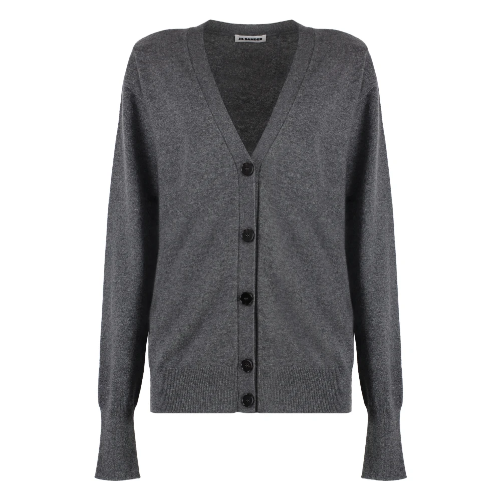 Jil Sander Women's Gray Cardigans, M, Cashmere Cardigan