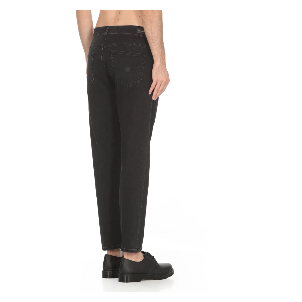 Don The Fuller Zwarte Katoenen Jeans met Borduursel Black Heren
