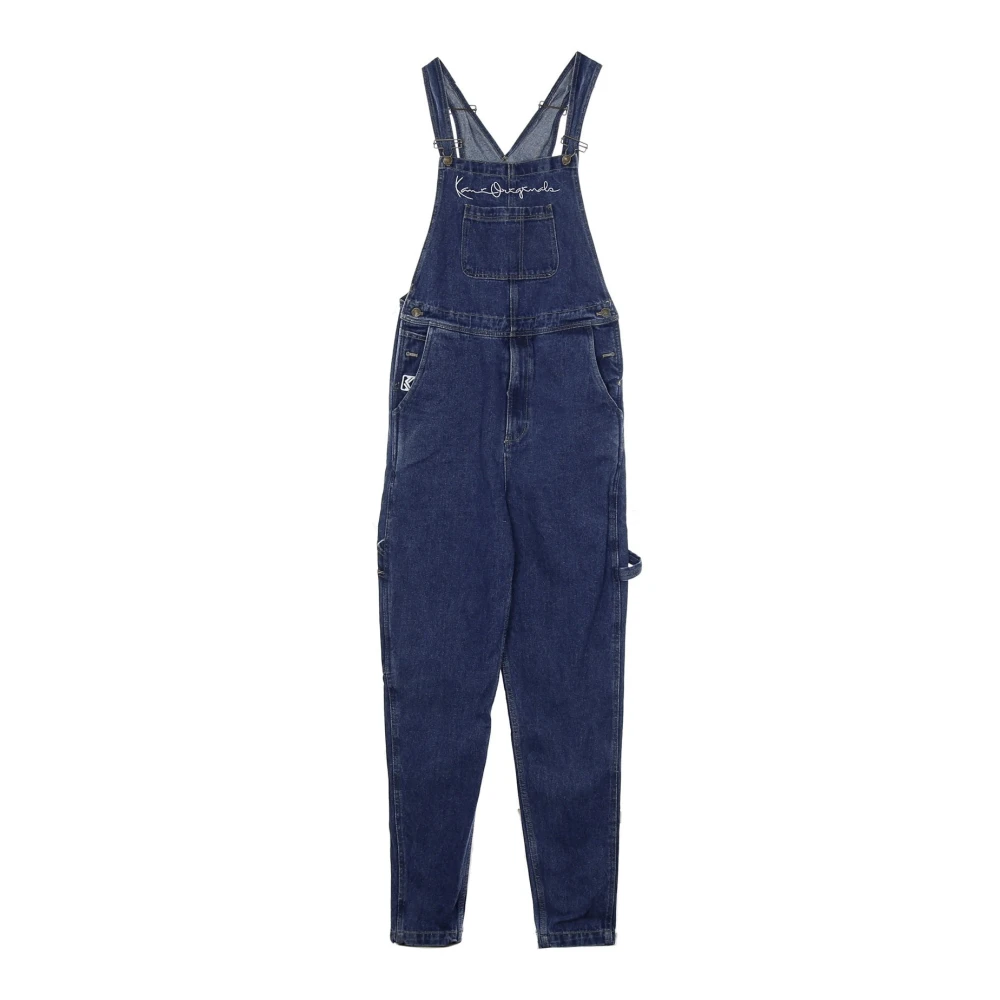 Karl Kani Blauwe Denim Dungaree Overalls Blue Heren
