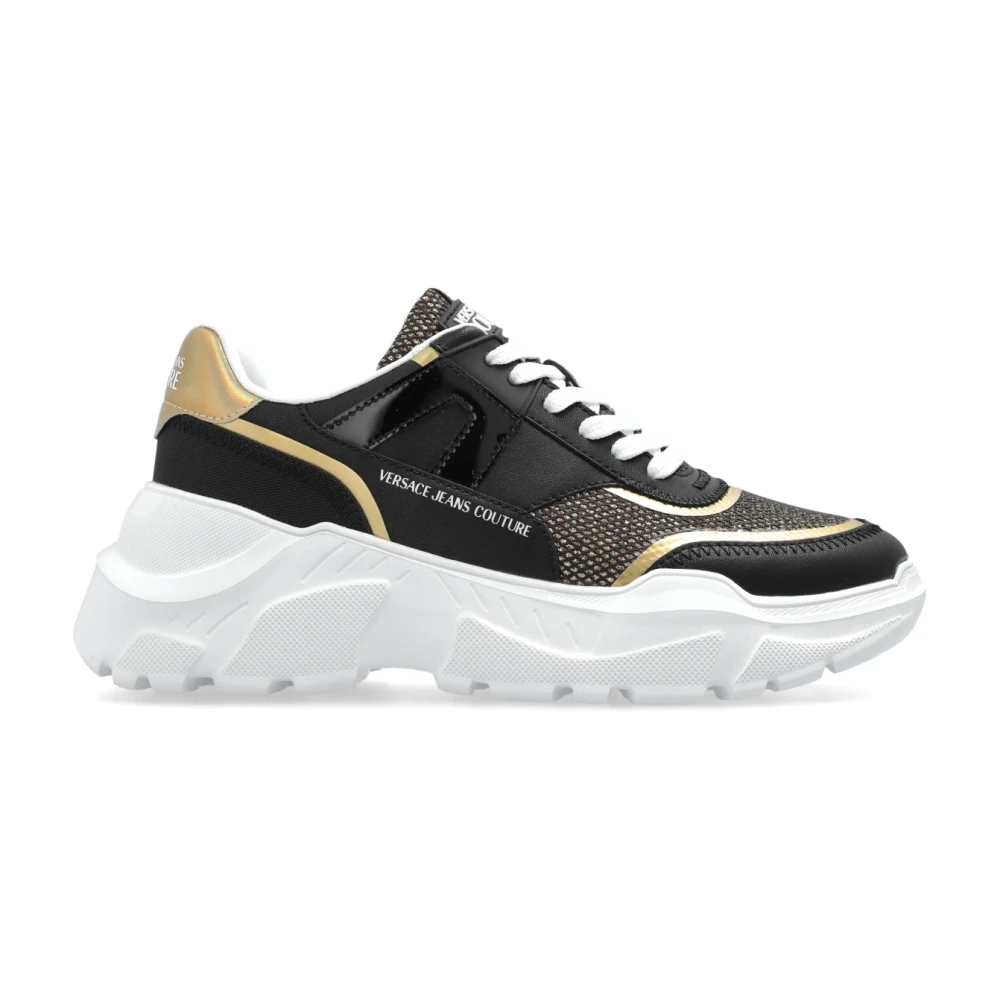 Versace Jeans Couture Sneakers met glinsterende glitter Dames Schoenen Zwart