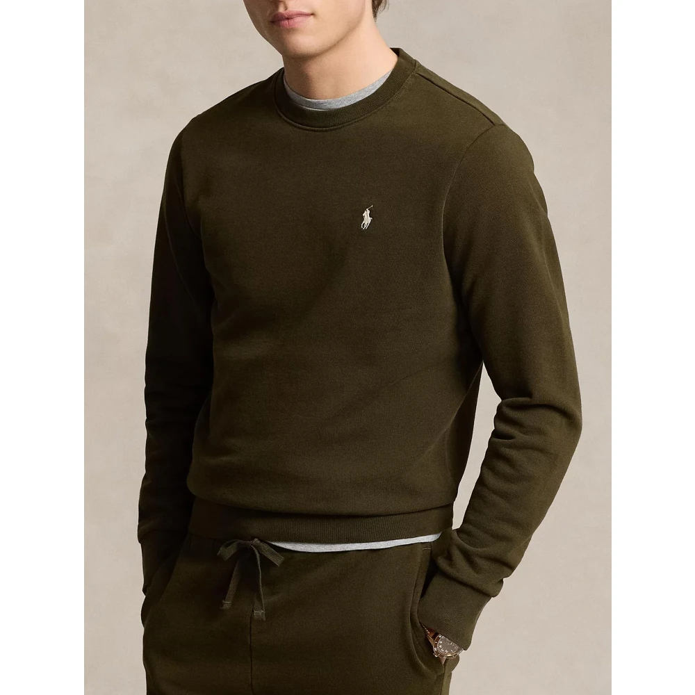 Ralph Lauren Groene Sweater Girocollo Lange Mouw Green Heren