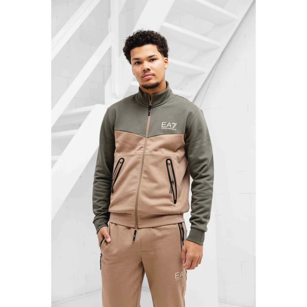 Emporio Armani Fleece Trainingspak Groen Bruin Heren Brown Heren