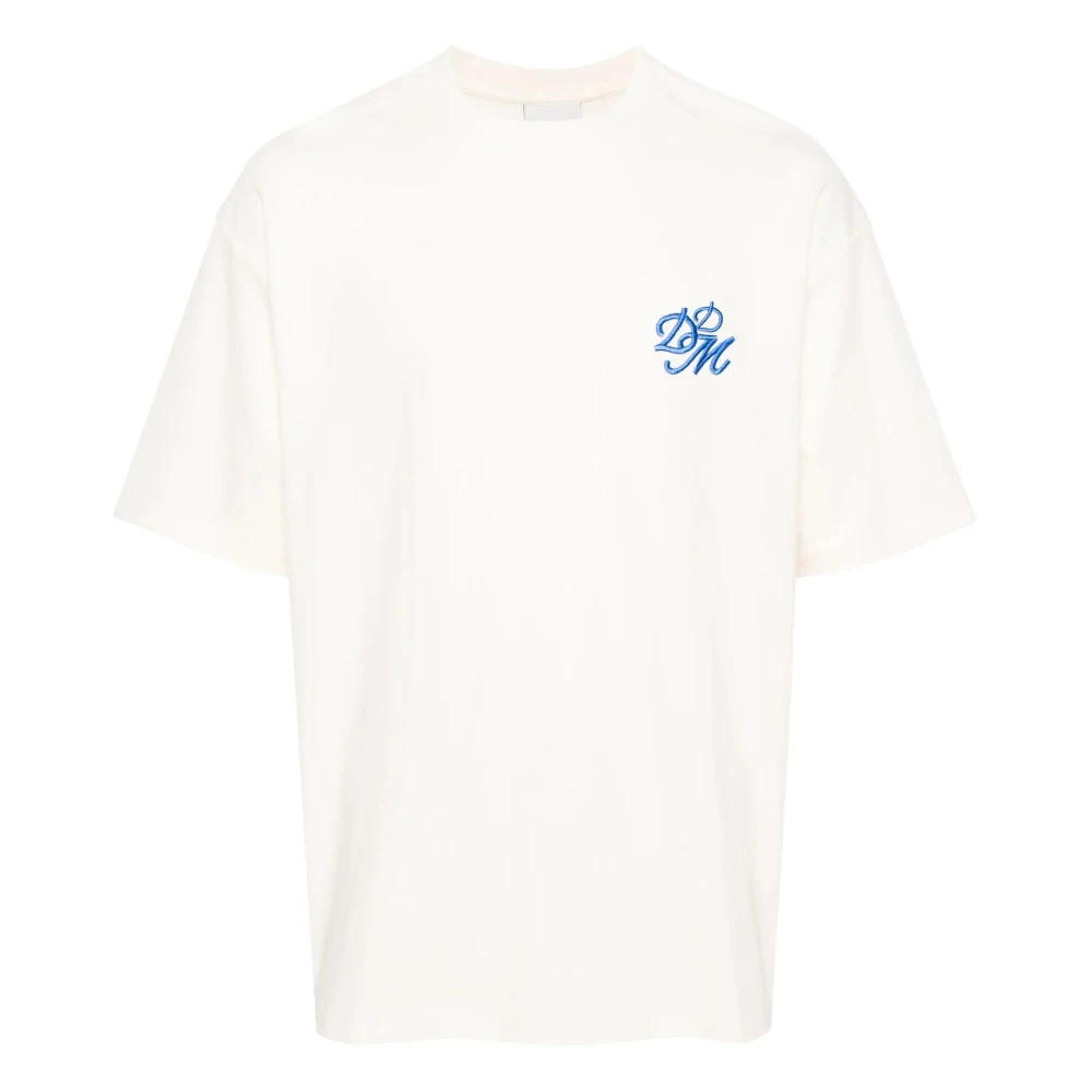 Drole de Monsieur Wit Katoenen T-Shirt met Geborduurd Logo White Heren