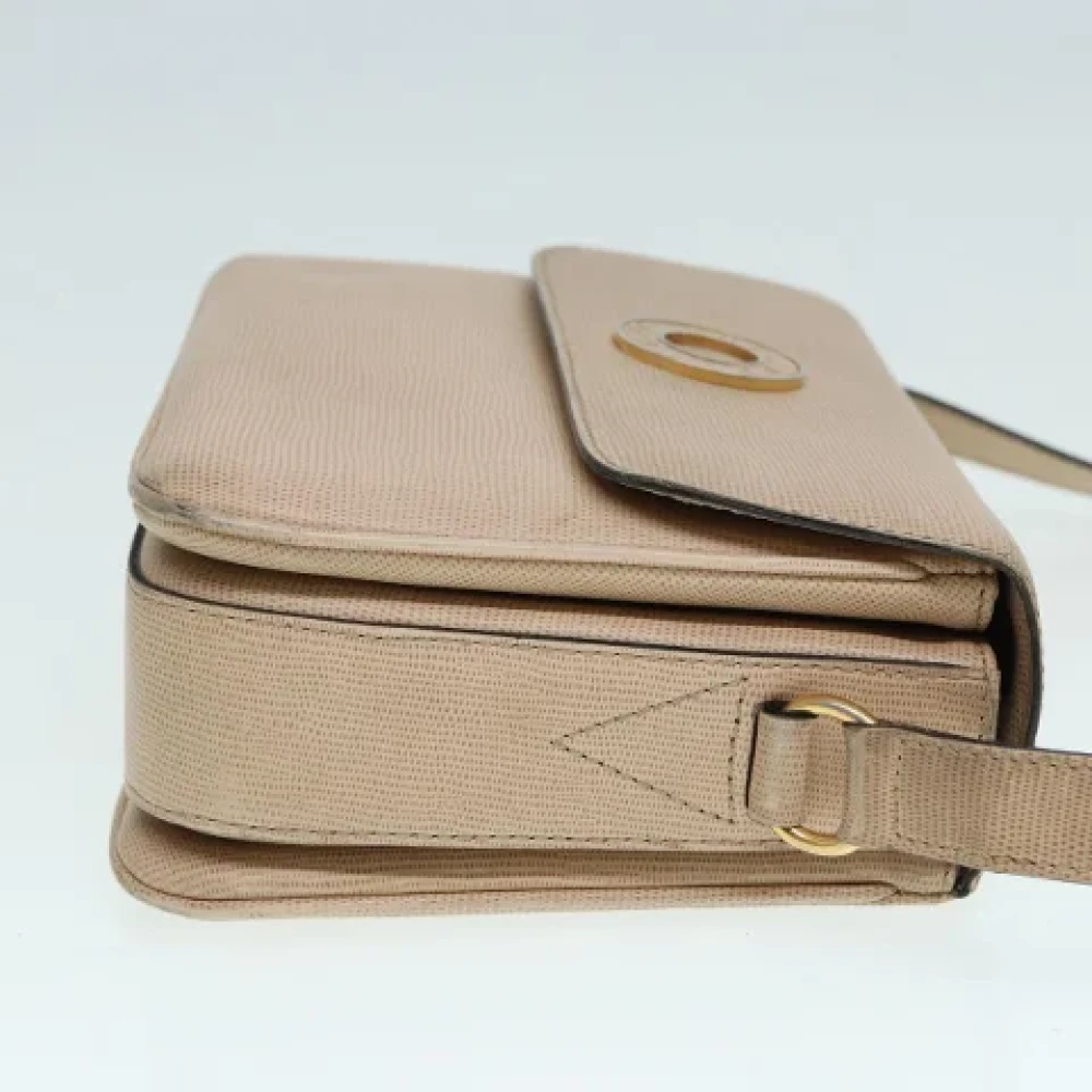 Celine Vintage Pre-owned Leather shoulder-bags Beige Dames