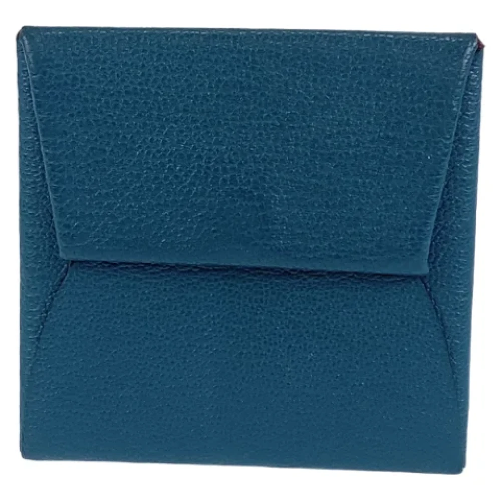 Hermès Vintage Pre-owned Leather wallets Blue Dames