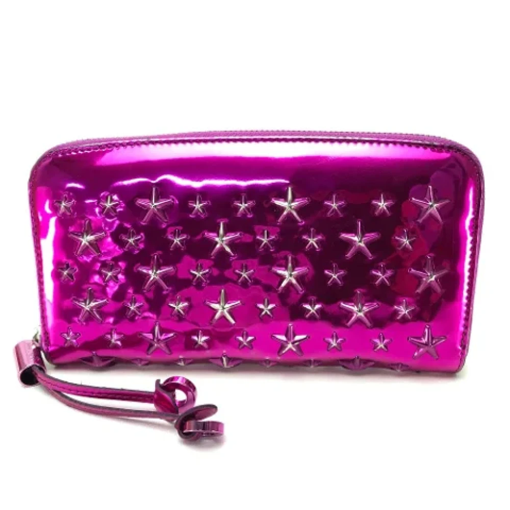 Jimmy Choo Pre-owned Leather wallets Purple Dames