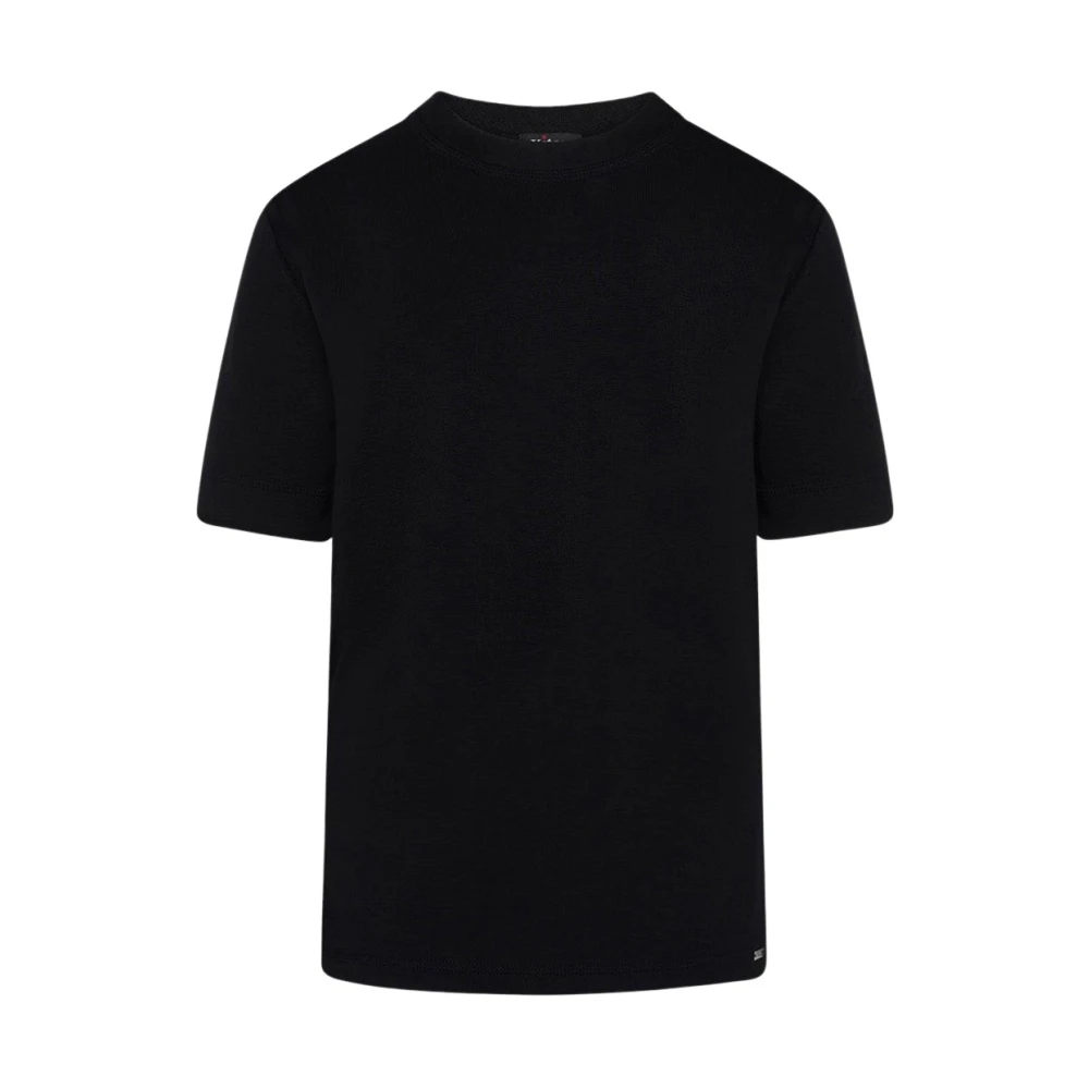 Kiton Zwart Viscose Crew Neck T-shirt Black Dames