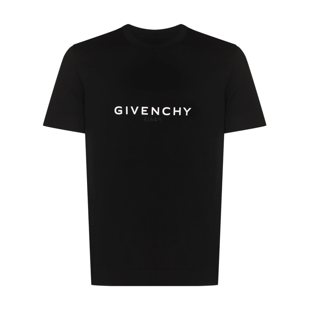 Givenchy Zwart Logo Print Katoenen T-Shirt Black Heren