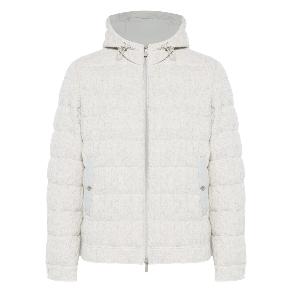 Eleventy Grijze jas met capuchon Gray Heren