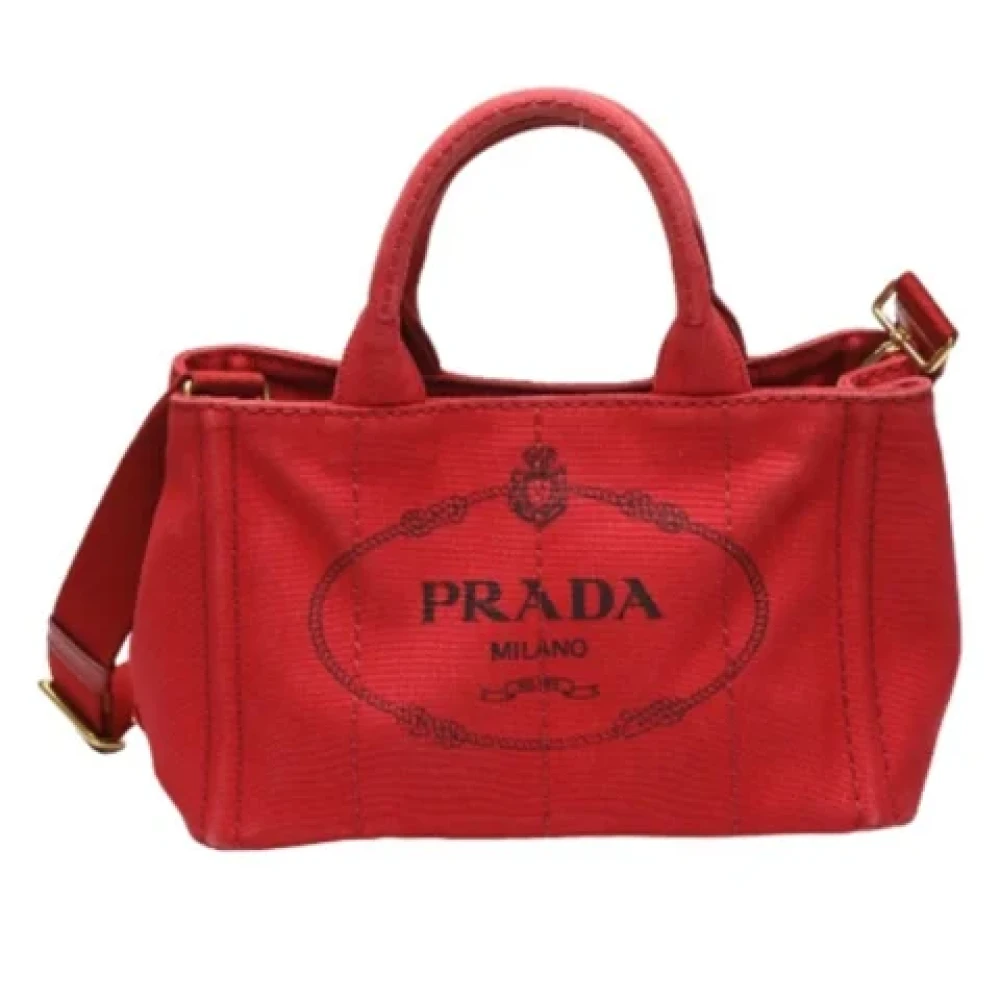 Prada Vintage Pre-owned Denim prada-bags Red Dames