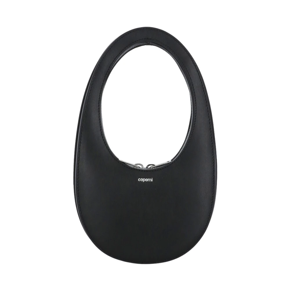 Coperni Zwarte Leren Handtas Ovale Vorm Black Dames