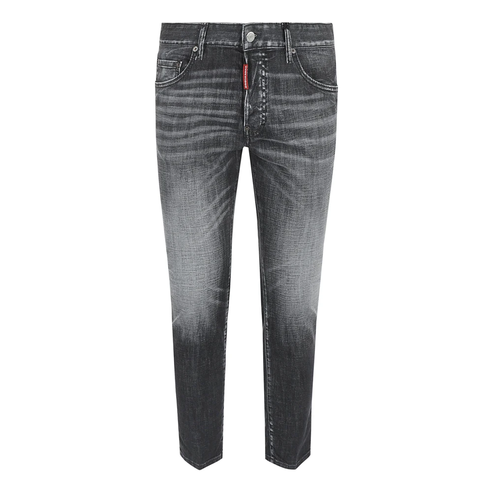 Dsquared2 Svarta Tapered Jeans Aw24 Black, Herr