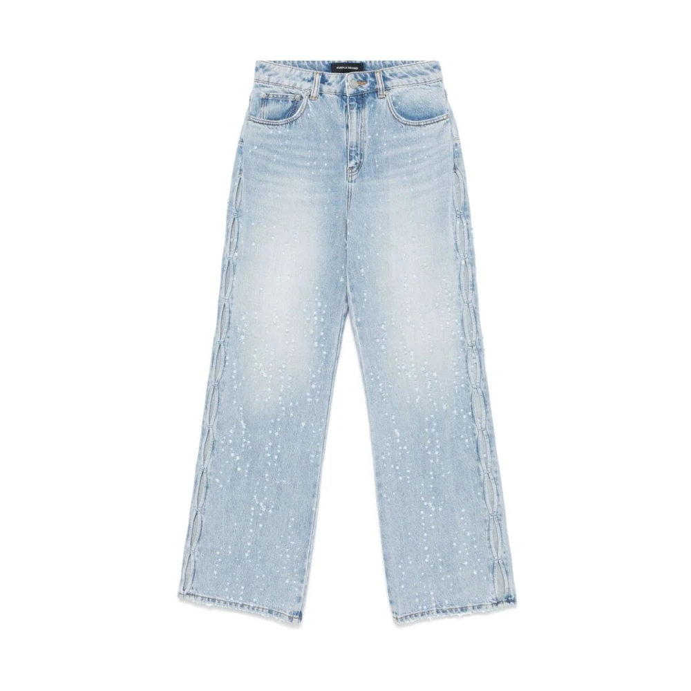 Denim Wide Leg Jeans med Whiskering