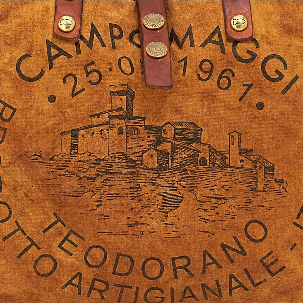 Campomaggi Traditionele canvas tas met Teodorano-print Brown Dames