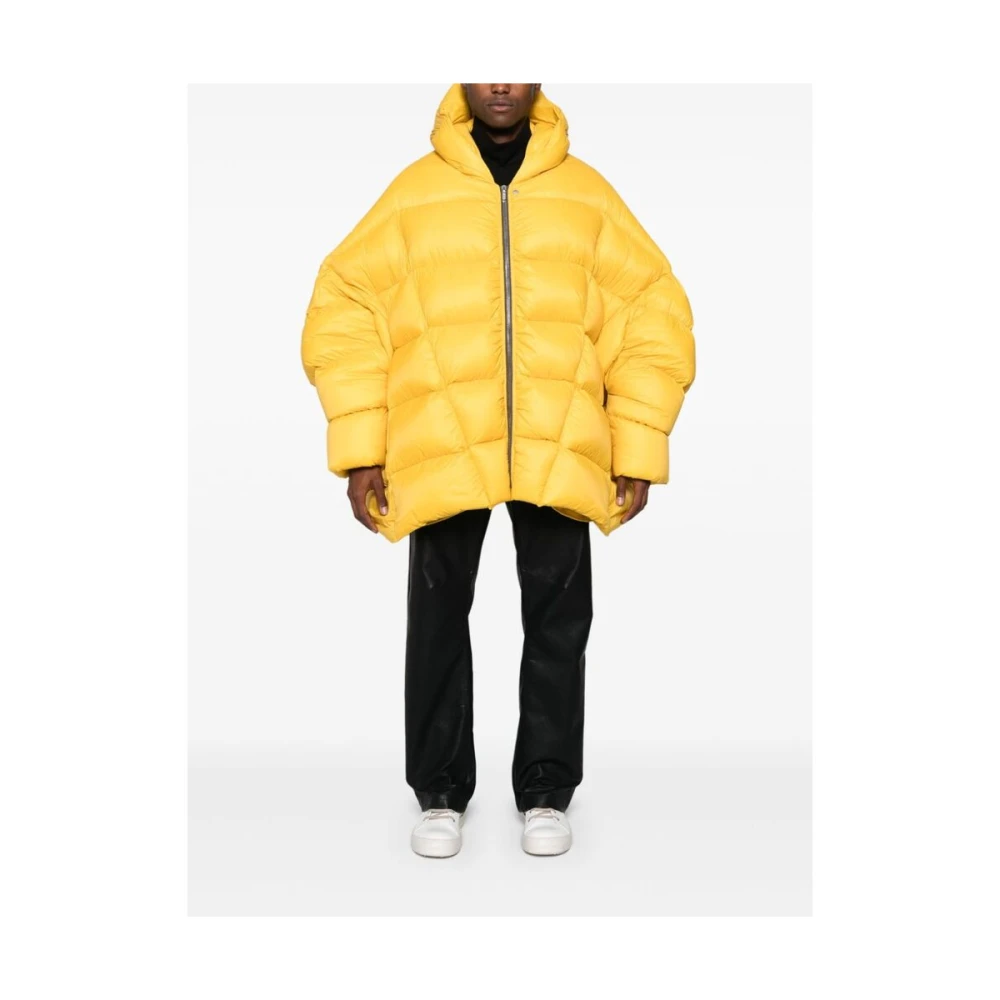 Rick Owens Gele Gewatteerde Donsjas van Gans Yellow Heren