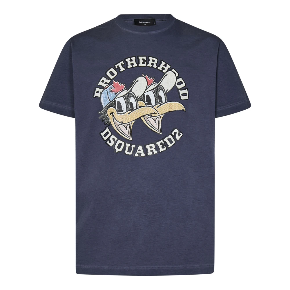 Dsquared2 Blauwe T-shirts en Polo's met Logoprint Blue Heren