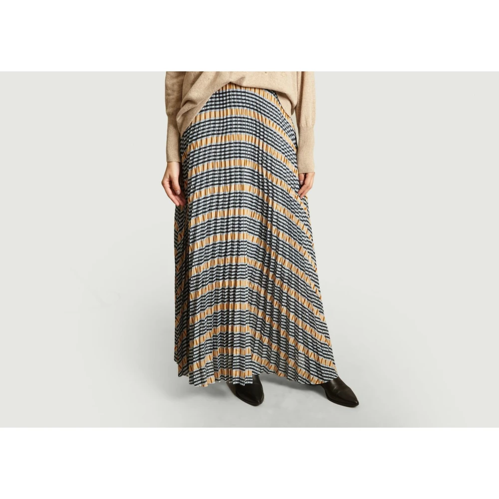 Samsøe Geometrische Geplooide Midi Rok Multicolor Dames