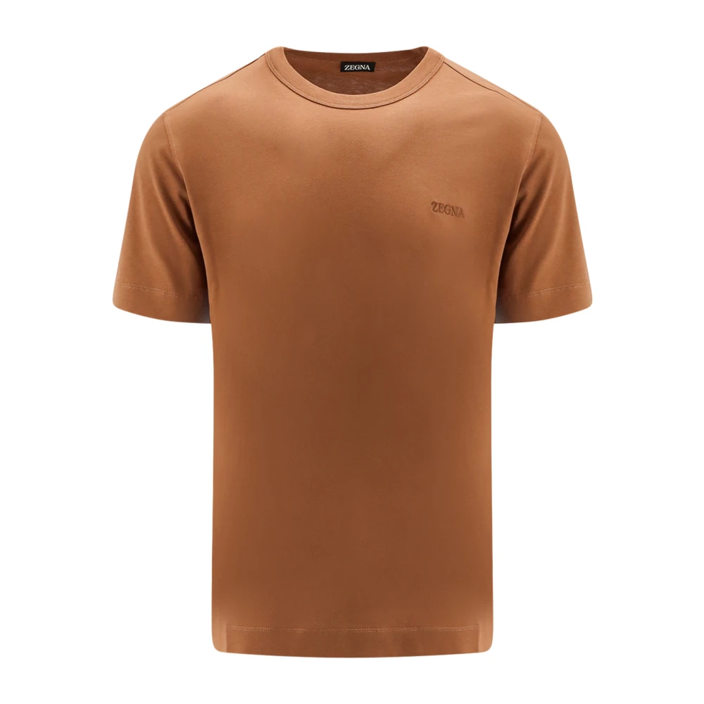 Ermenegildo Zegna Bruine Crew-neck T-shirt Brown Heren