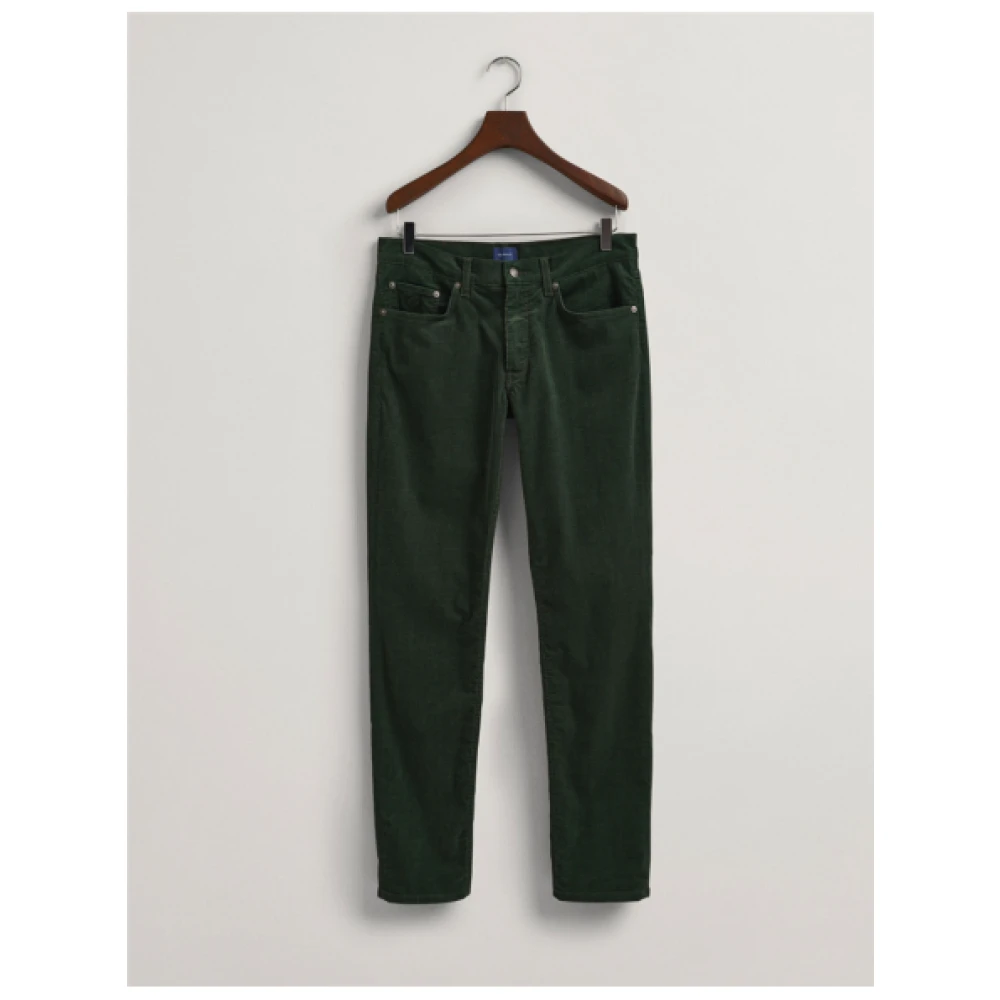 Gant Slim Velvet Hayes Broek Green Heren