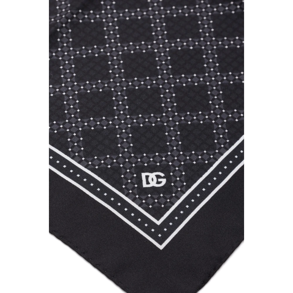 Dolce & Gabbana Geometrisch Print Zakdoek Tas Black Heren
