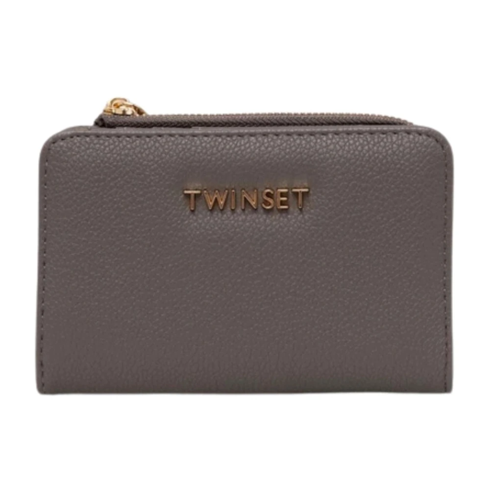 Twinset Grijze Portemonnee met Drukknoopsluiting Gray Dames