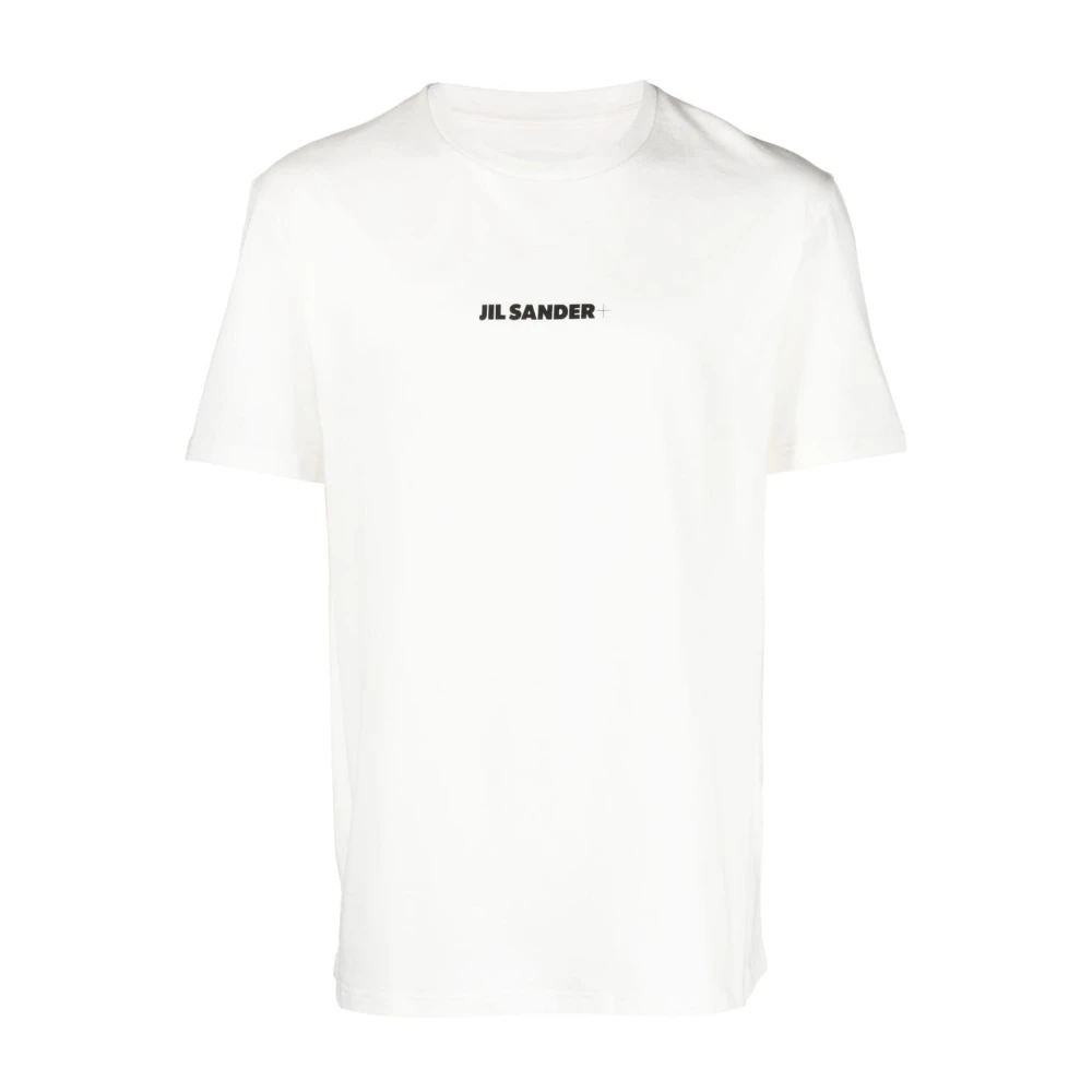 Jil Sander Wit Logo T-shirt en Polo White Heren