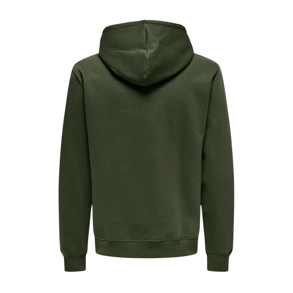 Only & Sons Casual Hoodie Sweatshirt Green Heren