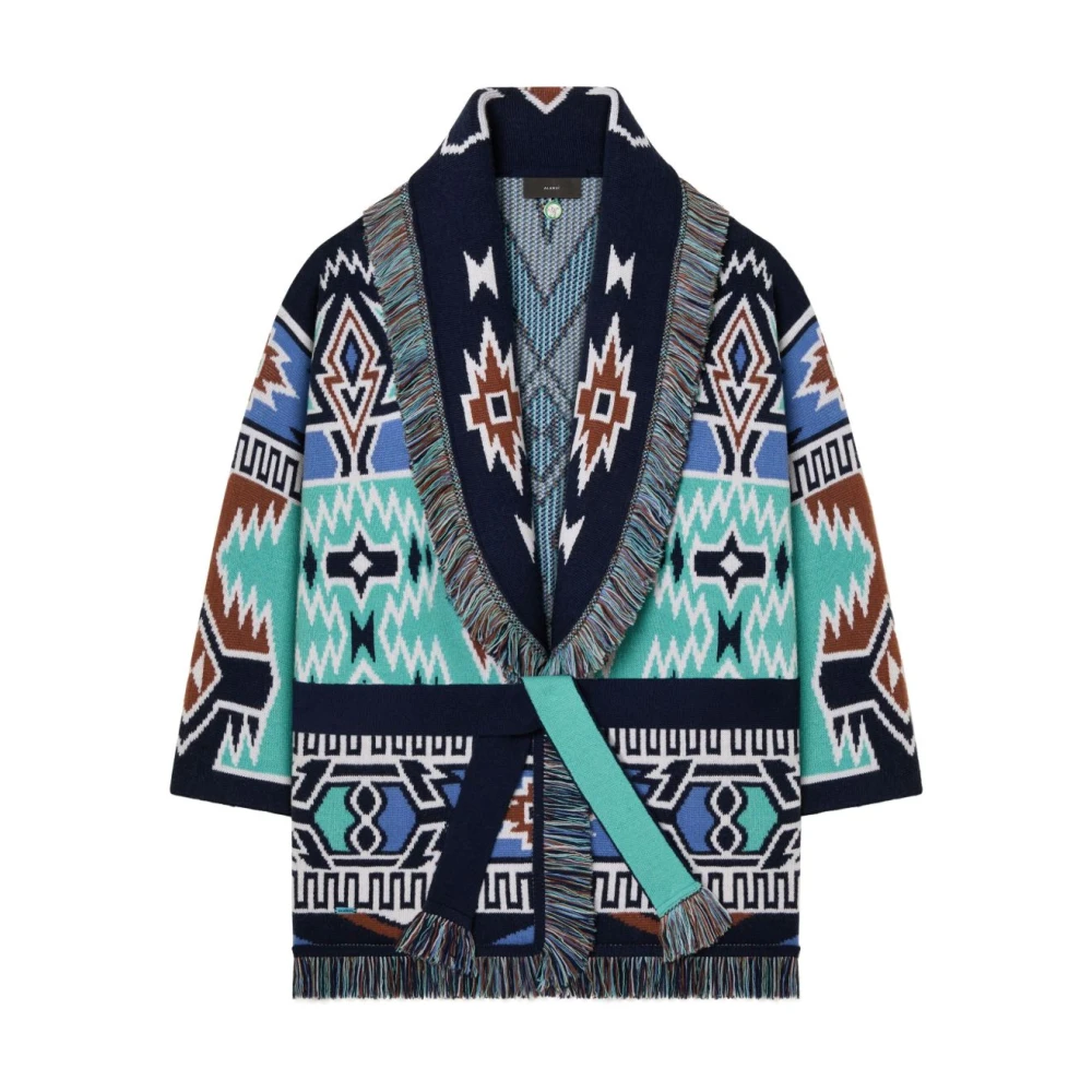 Alanui Geometric Roots Cardigan Blue Dames
