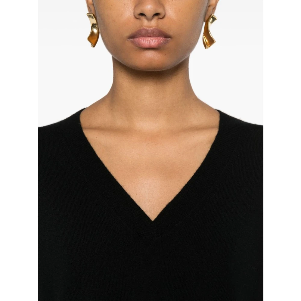 pinko Zwarte Wol-Kasjmier Trui Love Birds Black Dames