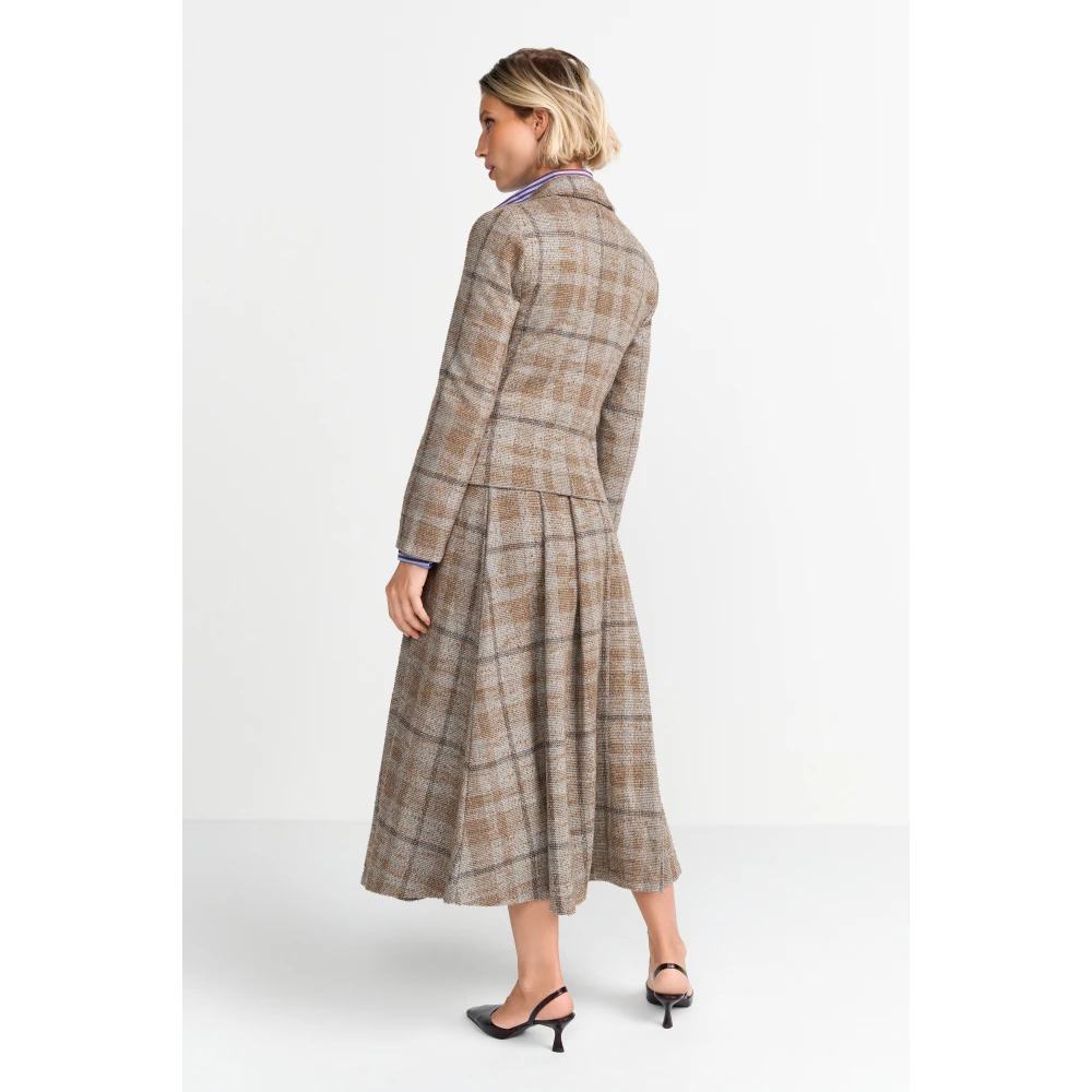 Rich & Royal Elegante Jacquard Blazer voor Vrouwen Beige Dames