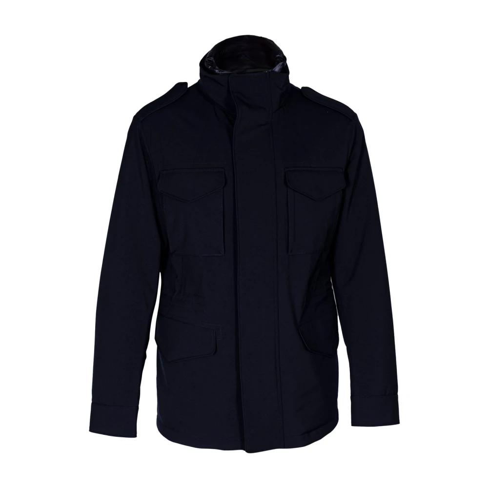 Montecore Heren Puffer Field Jacket met Afneembare Kraag Blue Heren