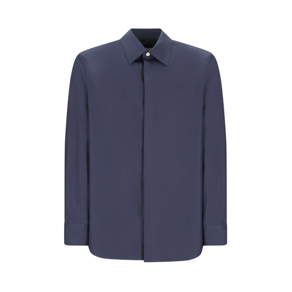 Jil Sander Men's Blue Cotton Shirt Classic Style