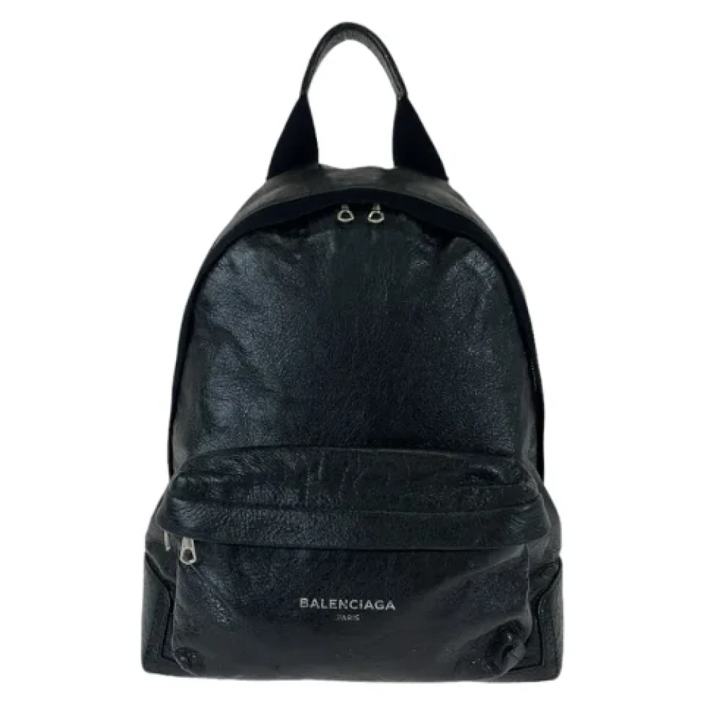 Balenciaga Vintage Pre-owned Leather backpacks Black Dames