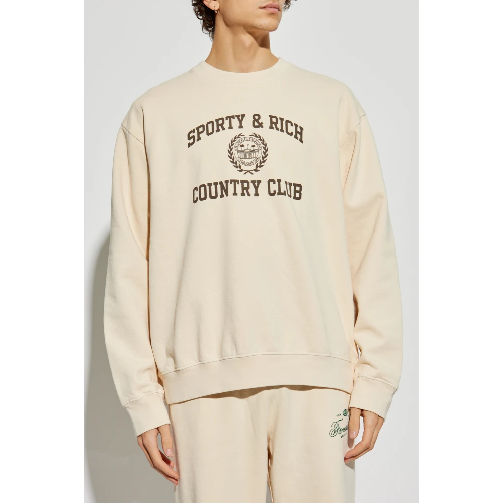 Sporty & Rich Sweatshirt uit de Ivy League-collectie Beige Unisex