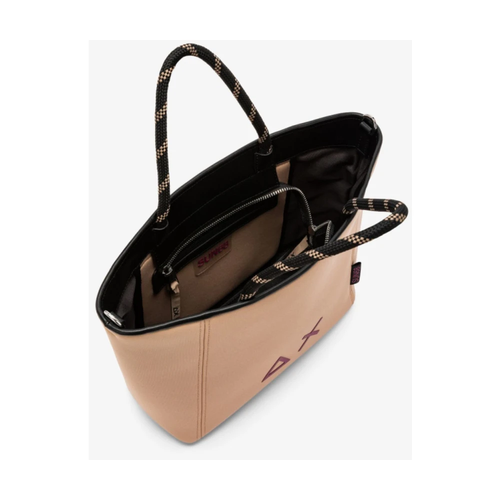 Sun68 Scuba Winkelmandje met Grosgrain Details Beige Dames