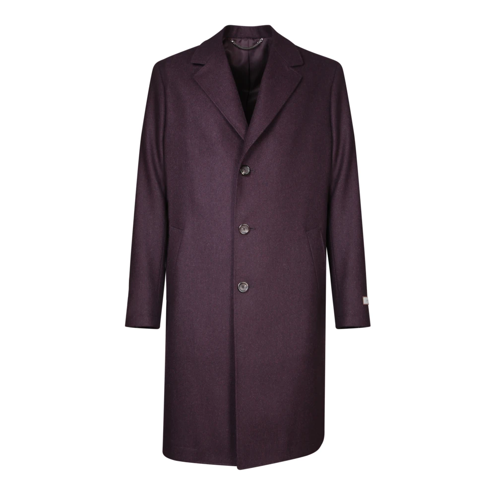 Canali Elegante Bordeaux Wol Drie-Knoopjas Red Heren