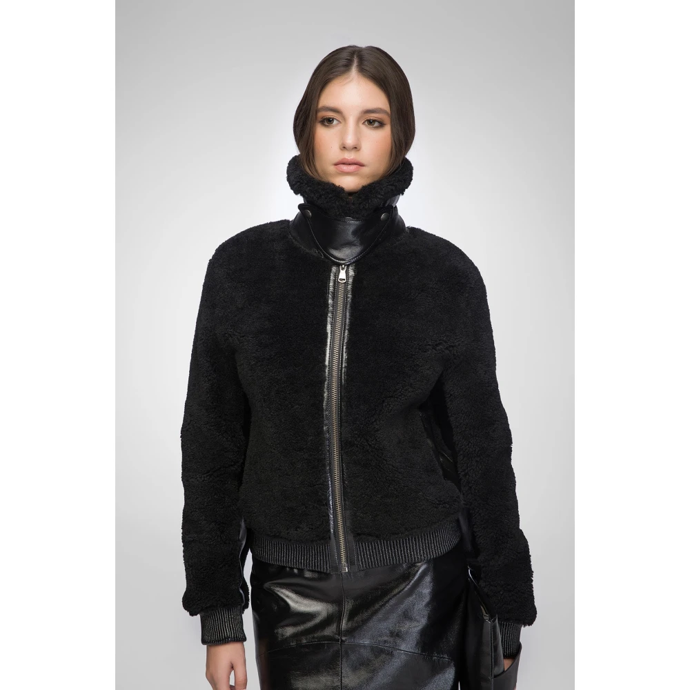 VSP Elise Zwarte Shearling Jas Black Dames