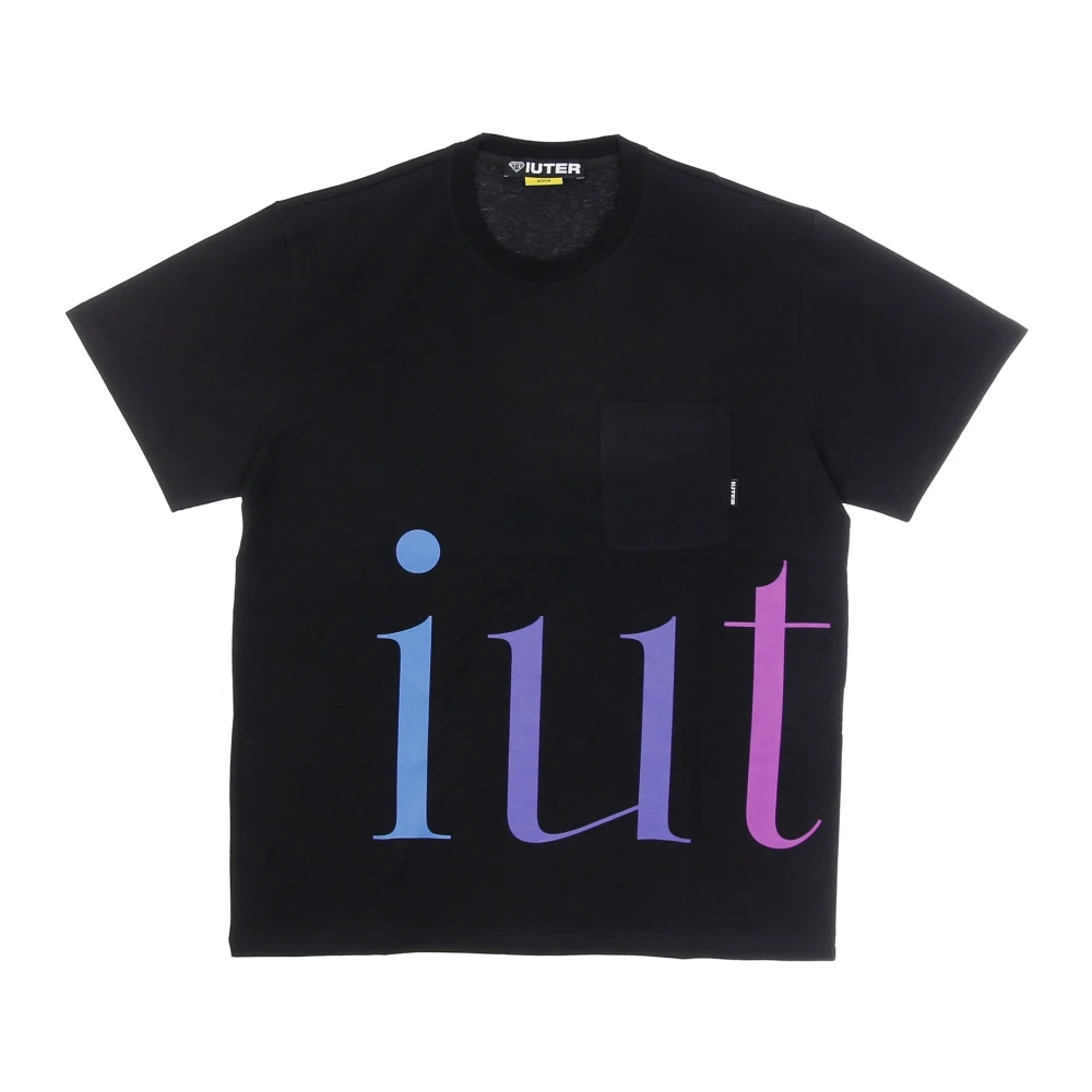 Iuter Zwarte Crewneck Zak Tee Black Heren
