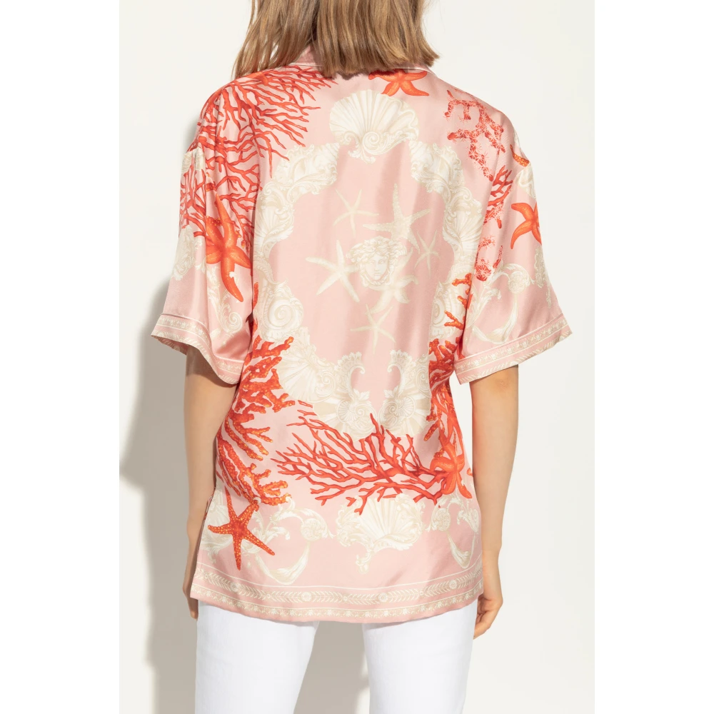 Versace Shirt met Barocco Sea patroon Multicolor Dames