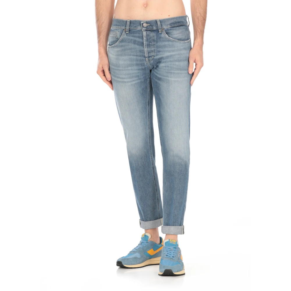 Dondup Blauwe Skinny Jeans met Riemlussen Blue Heren