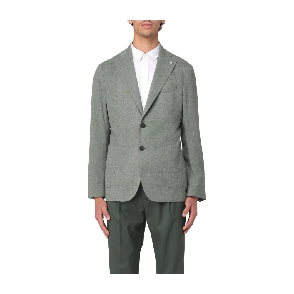 Stretch wool blend slim fit jacket - Manuel Ritz - Modalova