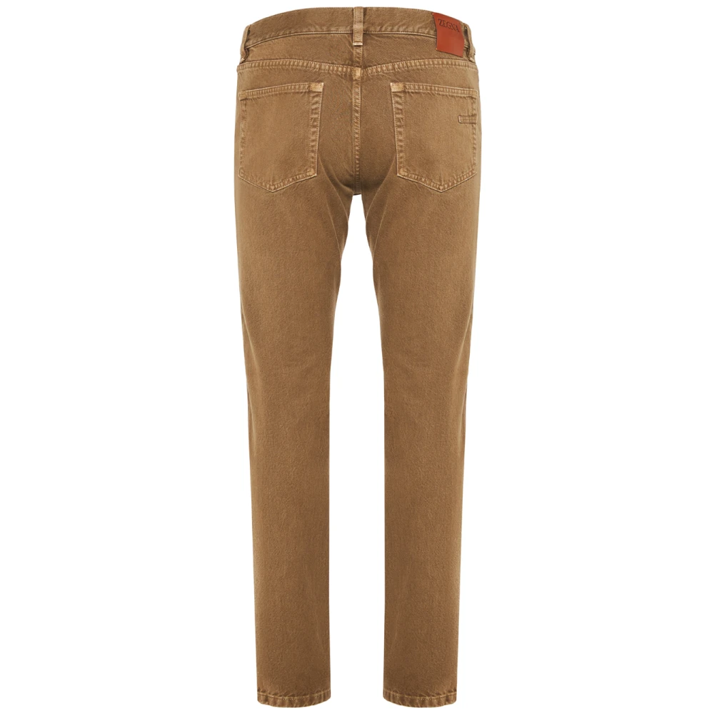 Ermenegildo Zegna Katoenen jeans met zij- en achterzakken Brown Heren