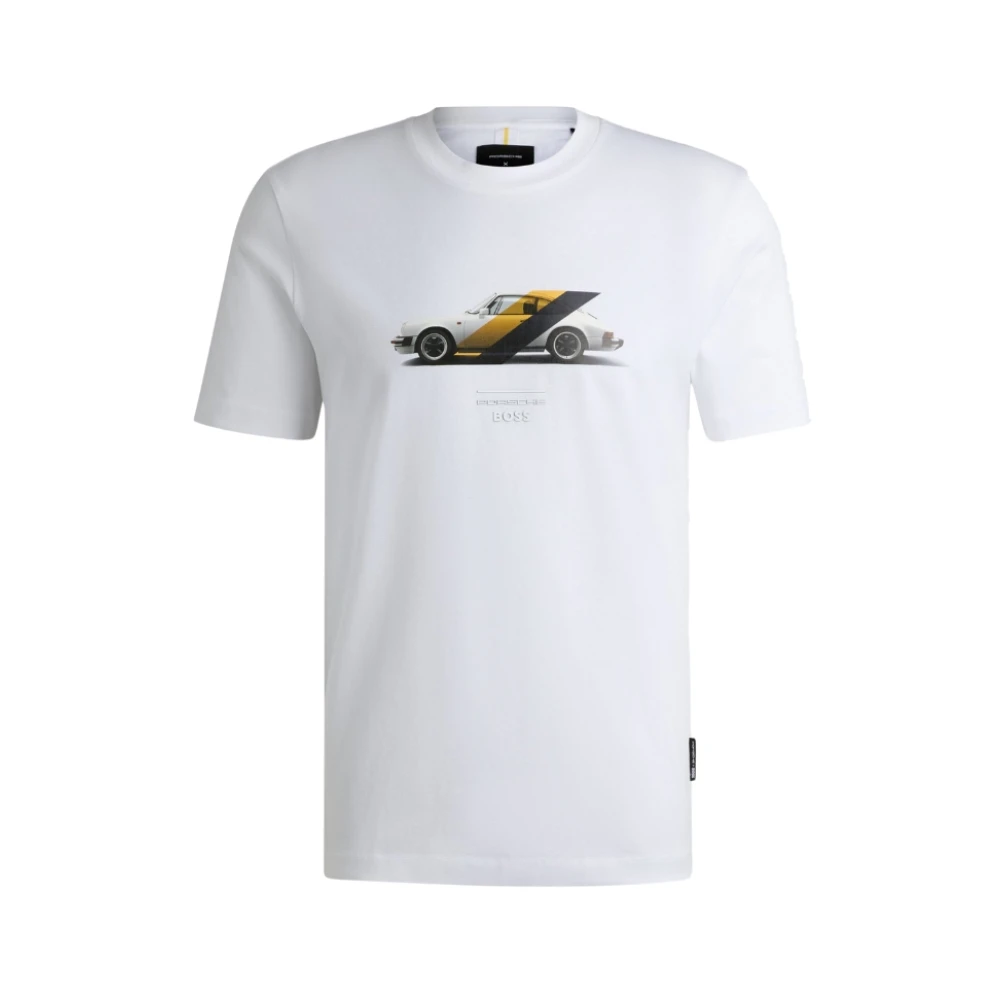 Hugo Boss Heren T-shirt met Porsche Print White Heren